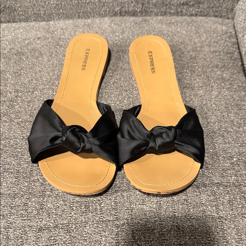 Express Women's Black Satin Knot Sandals